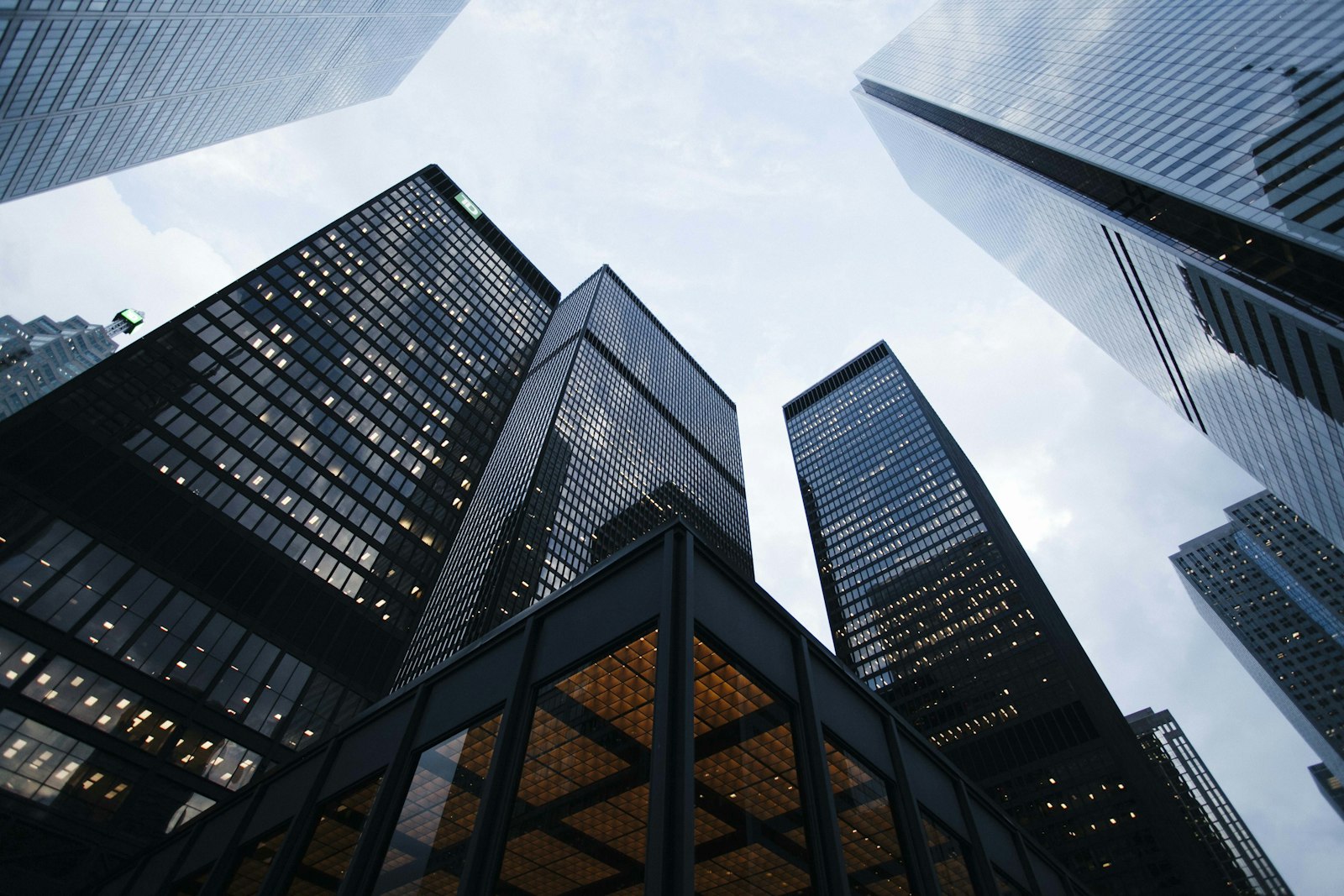 Glass office towers of an enterprise business district